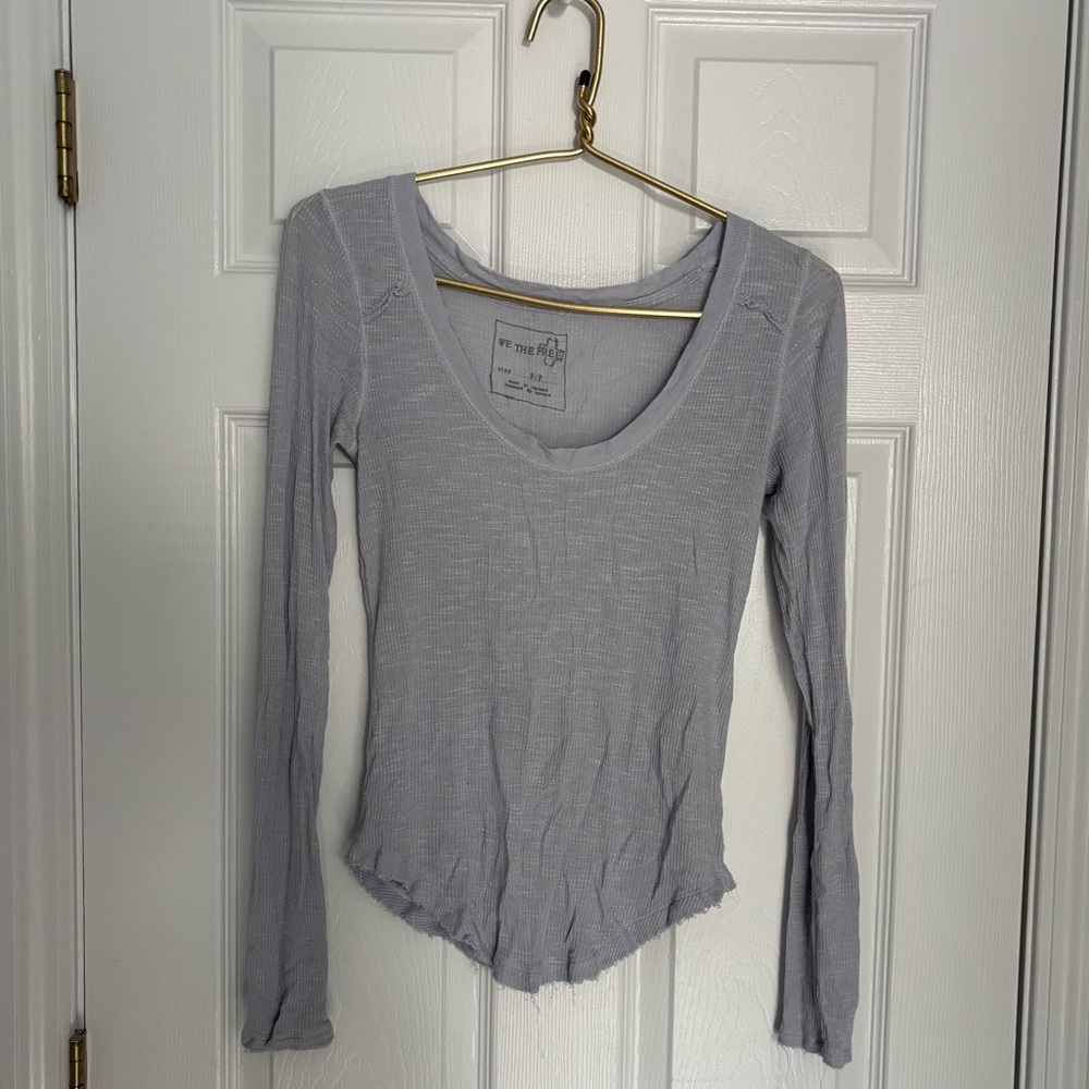 Free People Light Blue Longsleeve